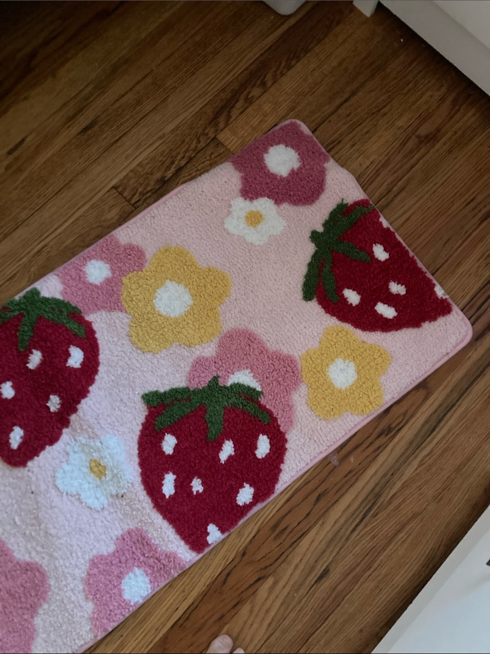Strawberry Floral Pink Runner Rug - Picture 2 of 3